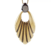 Arte D' Argento Yellow Sterling Bead Wrapped Fan Pendant/ Chain